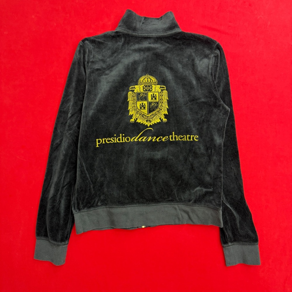 Juicy Couture Black Label Velour Track Jacket Black Presidio Dance Theatre Large